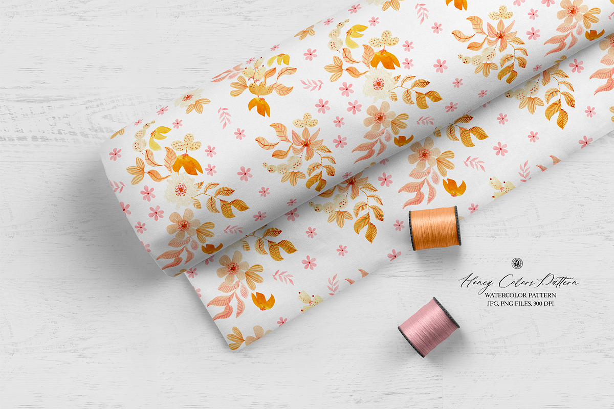 Honey Colors Watercolor Pattern, a Pattern Graphic by Webvilla Studio ...