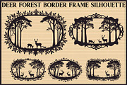 Deer Forest Border Frame Set, an Illustration by Creativeshirt (Thumbnail 1 of 7)