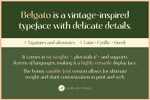 Belgato Elegant Vintage Font Family