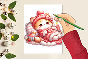 sweet kitten plush pillow, a Seasonal Illustration by Craft Nest (Thumbnail 2 of 3)