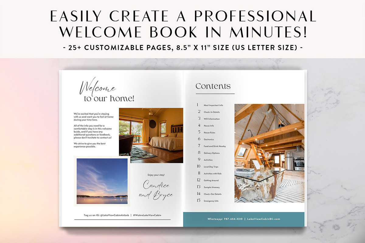 Airbnb ShortTerm Rental Welcome Book, a Print Template by Kin Studio (Photo 4 of 9)