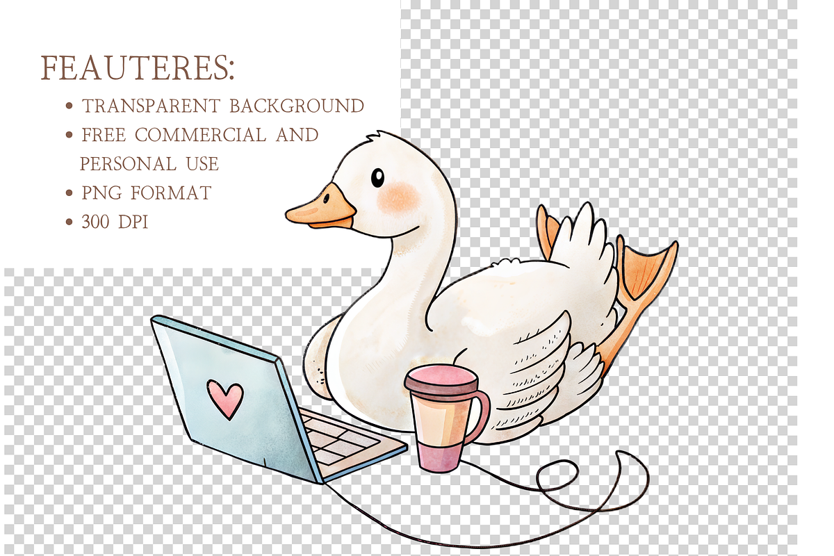 Back to School Goose Clipart, a Decorative Illustration by MockupWizard (Photo 5 of 6)