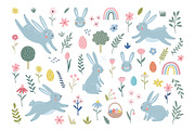Easter Bunny Clipart, a Seasonal Illustration by Nadezhda Mikhailova (Thumbnail 3 of 11)