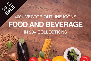 400+ outline FOOD ICONS