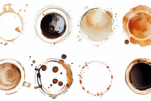 Different kinds of coffee stains, a Background Photo by MistyDay