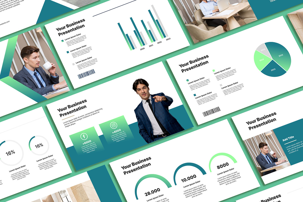 Minimal Green Powerpoint Template, a Presentation Template by SKY CREATION (Photo 1 of 6)