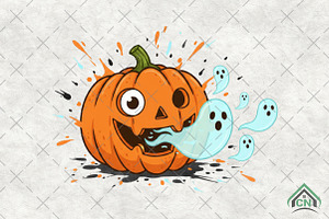 Halloween Pumpkin Png Cute Ghost, an Illustration by Craft Nest
