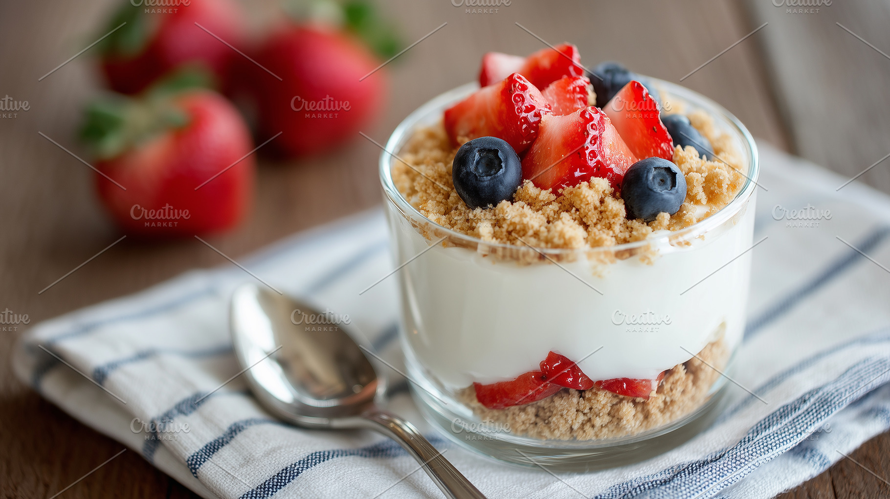 Fresh yogurt breakfast with berries, a Food & Drink Photo by MistyDay