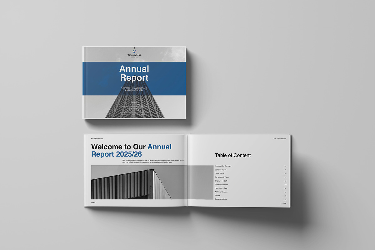 Annual Report Template Landscape, a Brochure Template by DesignCrest (Photo 6 of 13)
