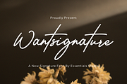 Wantsignature, a Font by Essentials Studio (Thumbnail 1 of 7)