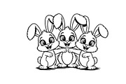 Cheerful Rabbit Line Art Drawing, a Graphic by Annudesign (Thumbnail 5 of 9)
