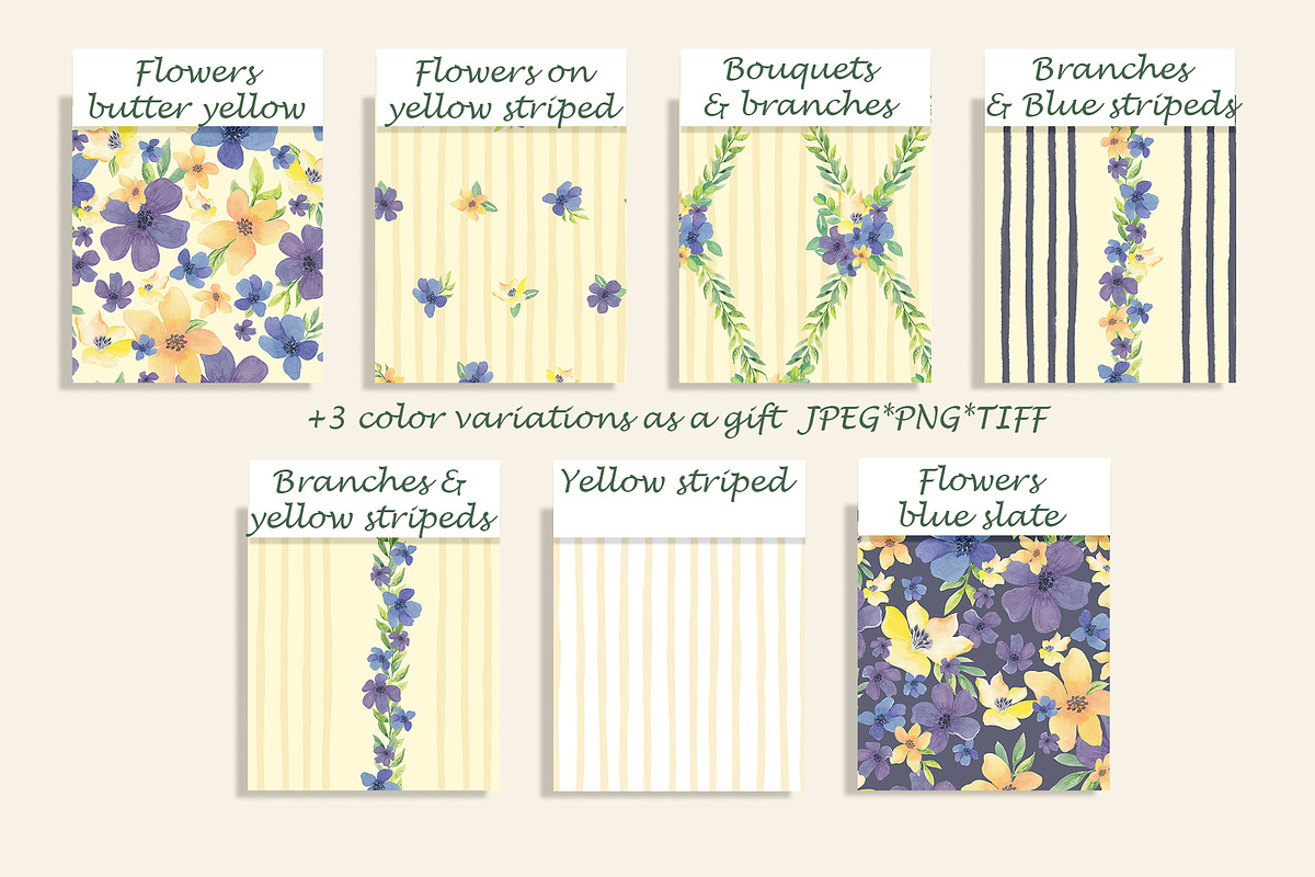 Watercolor Romantic Flower Patterns, a Pattern Graphic by Oksana Dovhopol Art (Photo 8 of 15)