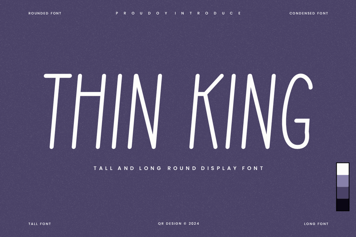 Thin King - Tall & Condensed Font, a Sans Serif Font by QR Design Studio (Photo 1 of 6)
