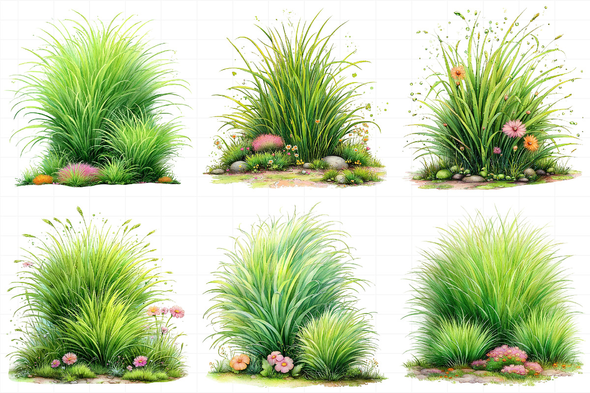 Watercolor Spring Green Grass Clipar, an Illustration by Daily.Designs (Photo 7 of 8)