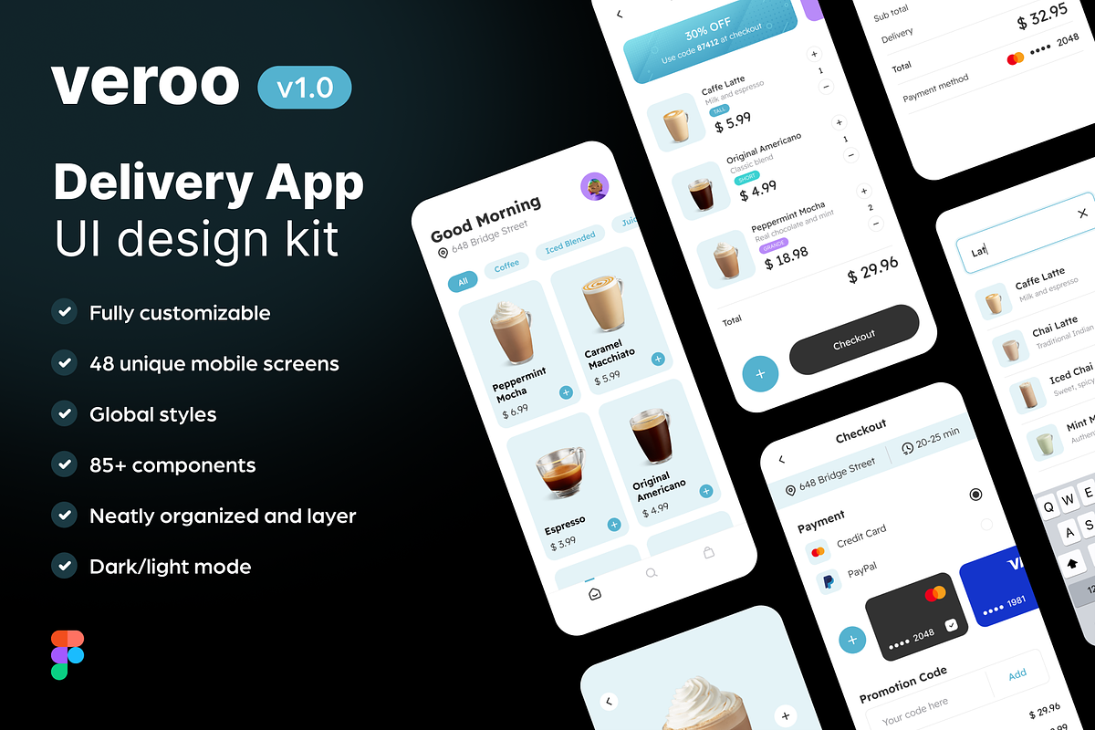 Veroo Delivery App UI Kit, an UI Kit Template by phoneixdesign (Photo 1 of 6)
