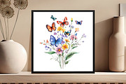 Butterfly Flowers Sublimation Clipar, an Illustration by DreamCafeArt (Thumbnail 4 of 6)