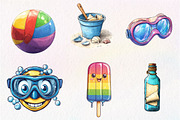Cute Summer beach Clipart, an Illustration by CreationArt (Thumbnail 9 of 9)