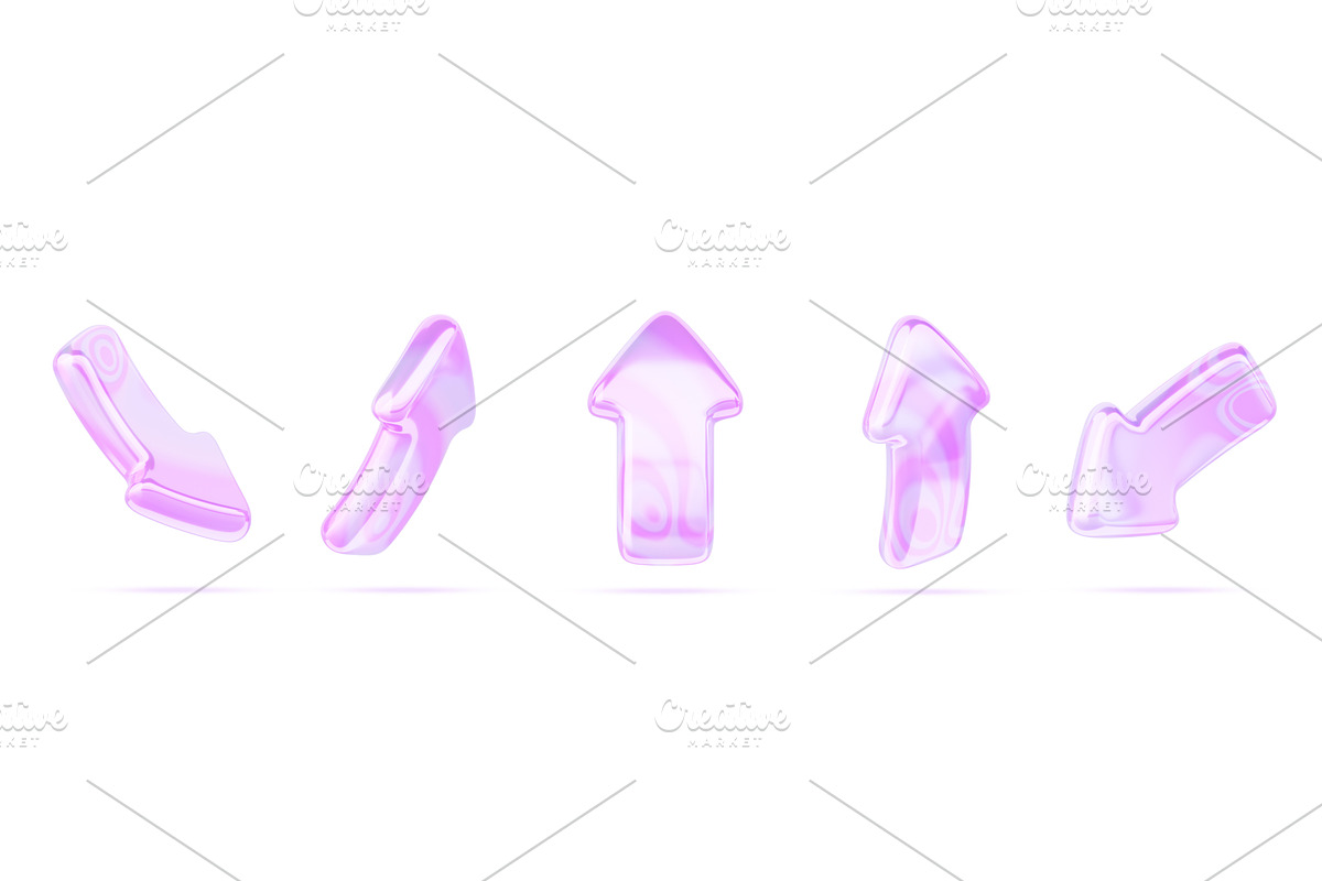 Glass holographic y2k arrow cursor, a Technology Illustration by Marozhkastudio