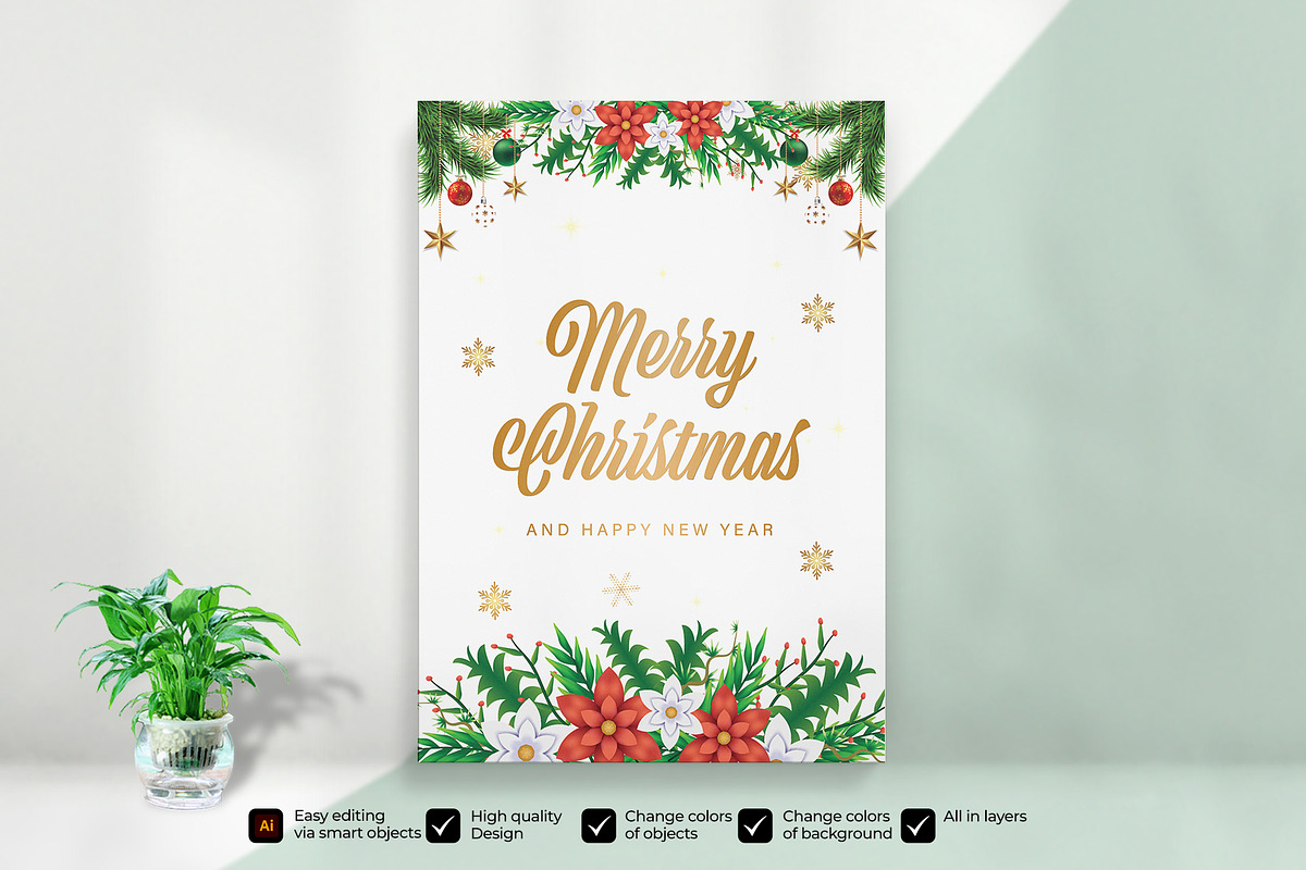 Christmas Invitation Card, a Card Template by graphypix (Photo 1 of 5)