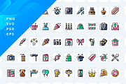 50 Birthday Icons, an Outline Icon by Wencory (Thumbnail 1 of 2)