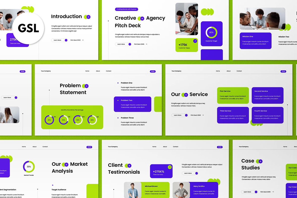 White Blue Pitch Deck Google Slide, a Presentation Template by graphicook (Photo 1 of 5)