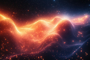 Stunning cosmic waves of light and e, a Photo by Tanuart