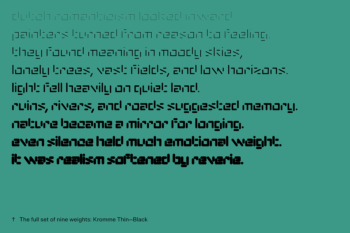 Kromme, a Sans Serif Font by Nameless Type Foundry (Photo 5 of 10)