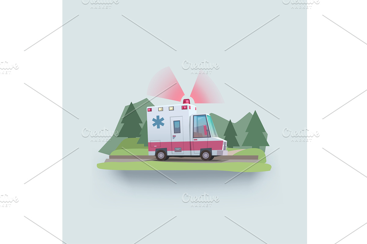 an emergency medical vehicle in, a Healthcare Illustration by IfH