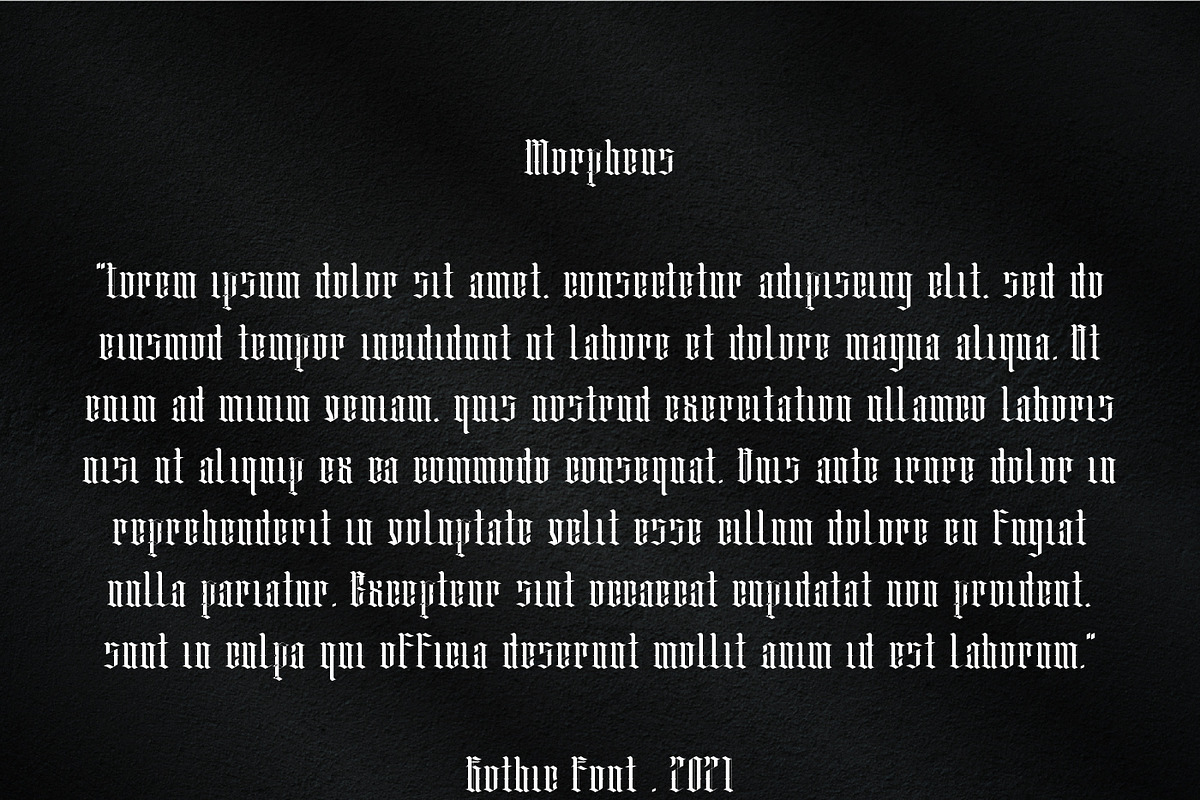 Morpheus Blackletter Typeface, a Blackletter Font by infernostudio3 (Photo 9 of 10)
