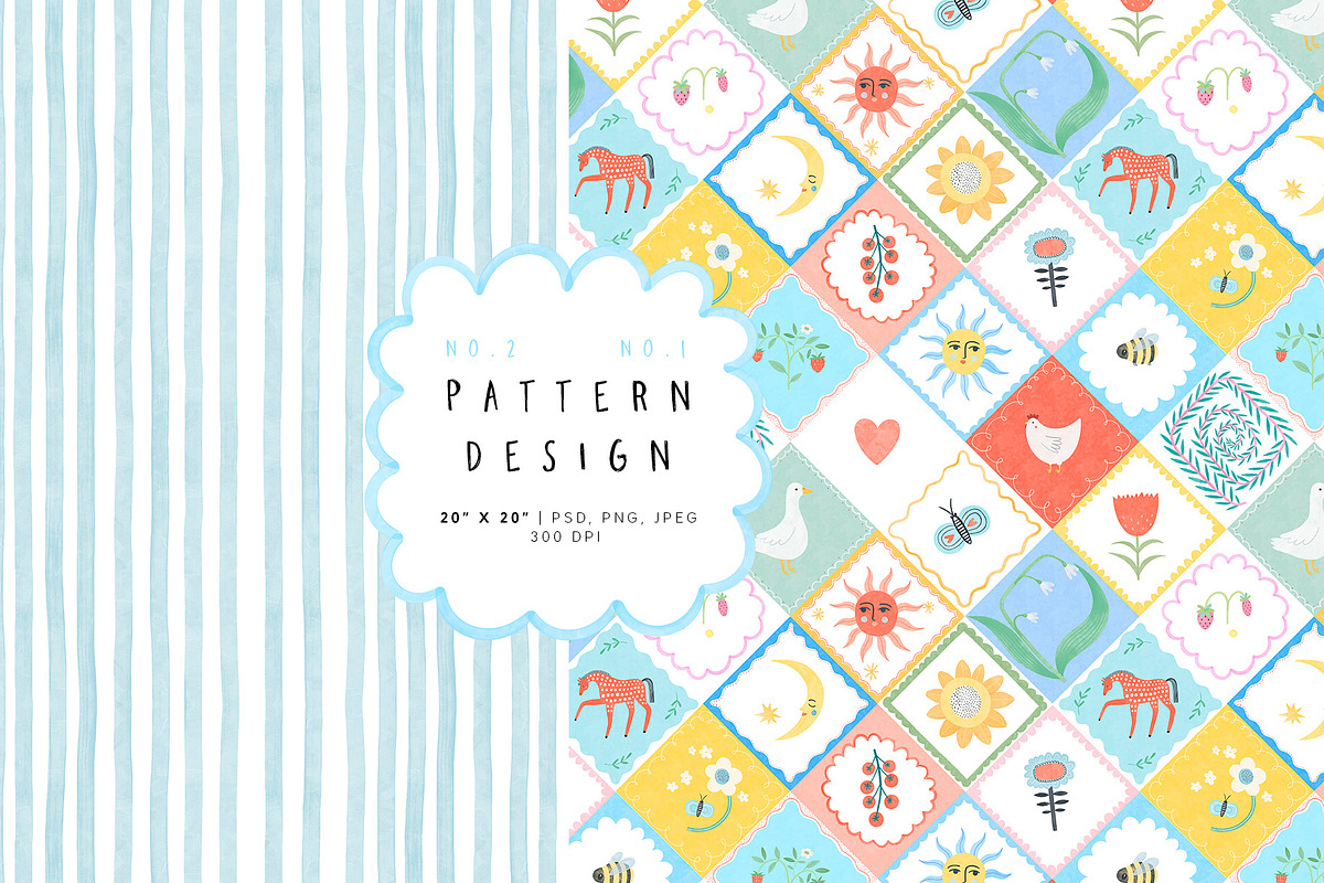 SUN & FLOWERS. Patterns & Art print, a Decorative Illustration by annartdreams (Photo 3 of 9)