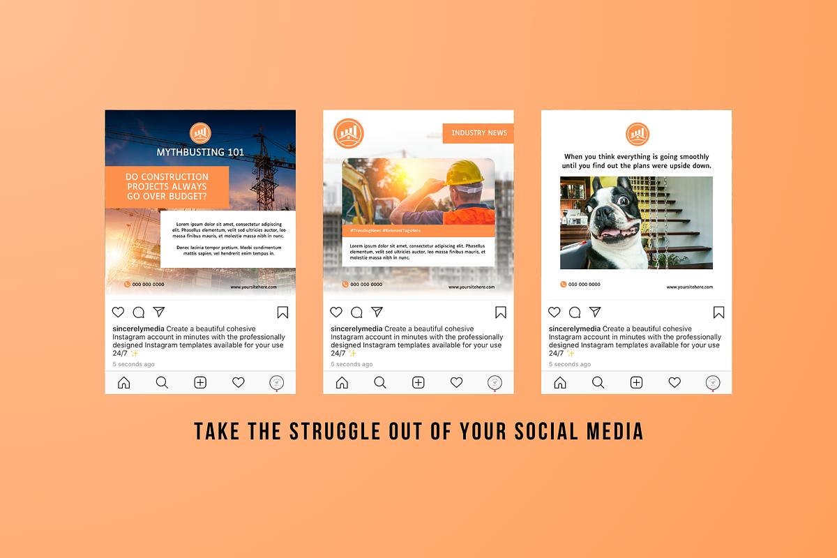 Construction Social Media, a Social Media Template by Sincerely Media (Photo 3 of 9)