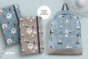 Yeti Clipart, Cards & Patterns, a Seasonal Illustration by Ejevyaka (Thumbnail 5 of 7)