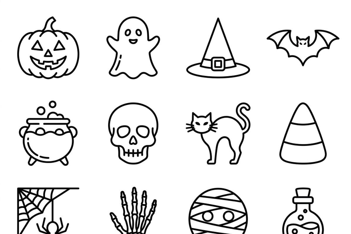 19 Halloween Party Icon Set, an Outline Icon by adenpinkstore (Photo 2 of 12)