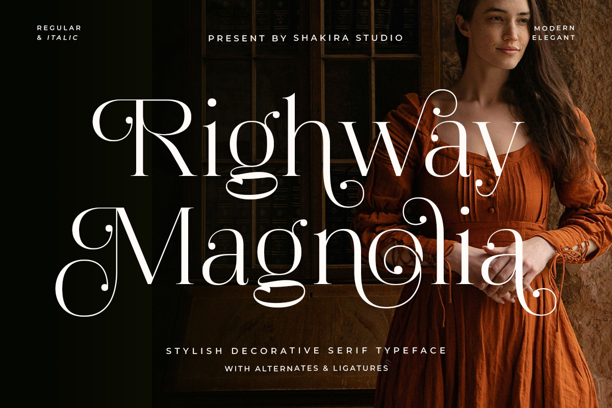 Righway Magnolia - Elegant Luxury, a Serif Font by Shakira Studio (Photo 1 of 10)