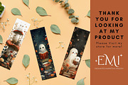 Cute Ghosts Reading Bookmarks, a Seasonal Illustration by NadiaTheronArt (Thumbnail 3 of 3)