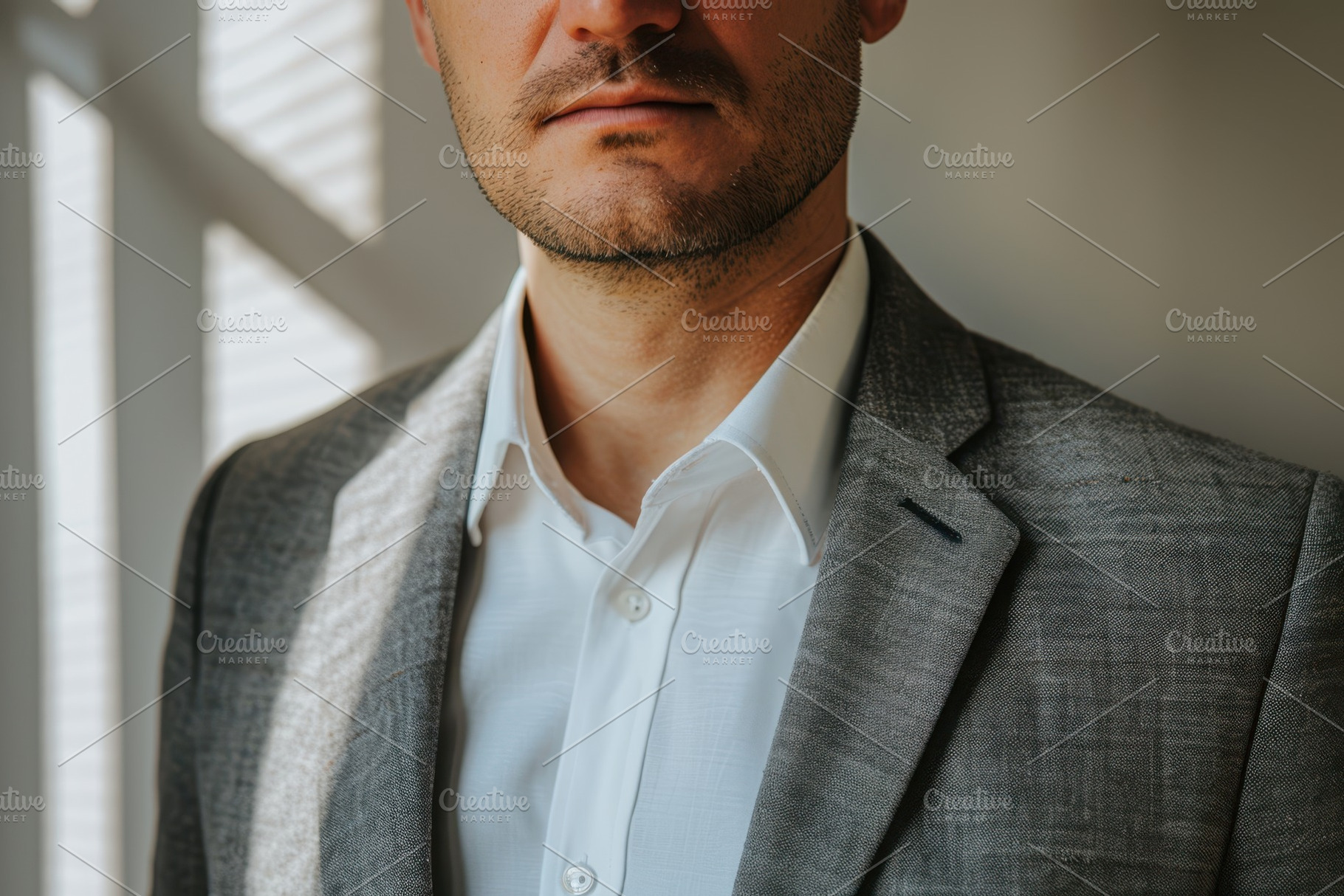 Businessman in gray suit close-up, a Business Photo by AlyaAnd
