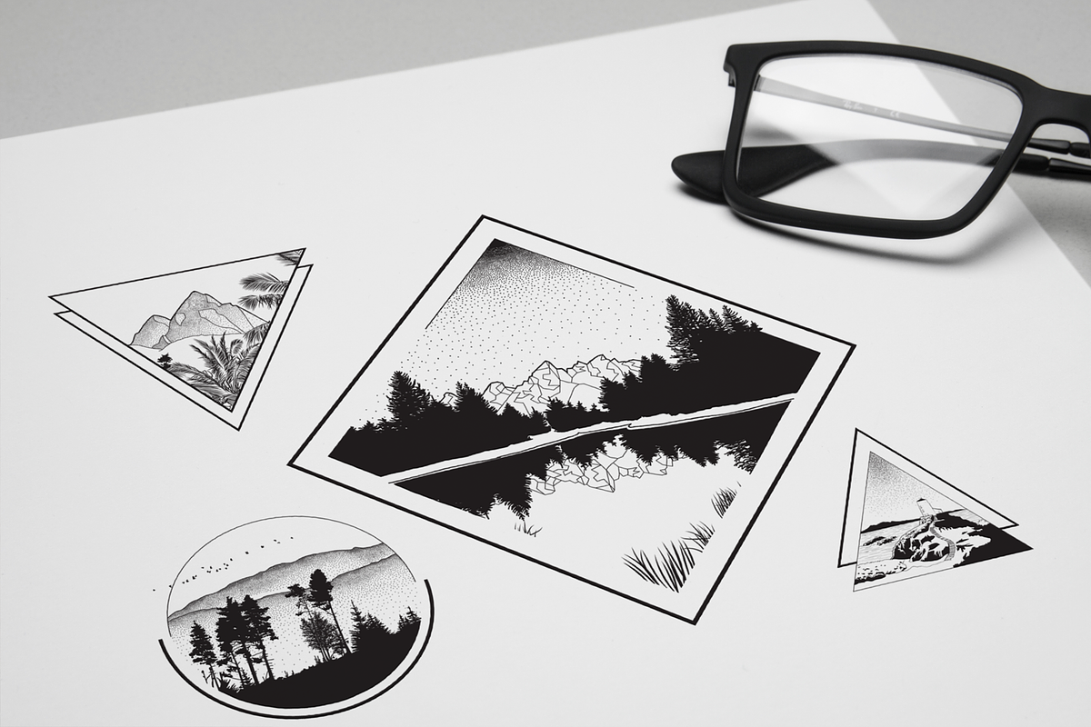 8 Vector Landscape Badges, an Illustration by MaGo (Photo 3 of 5)