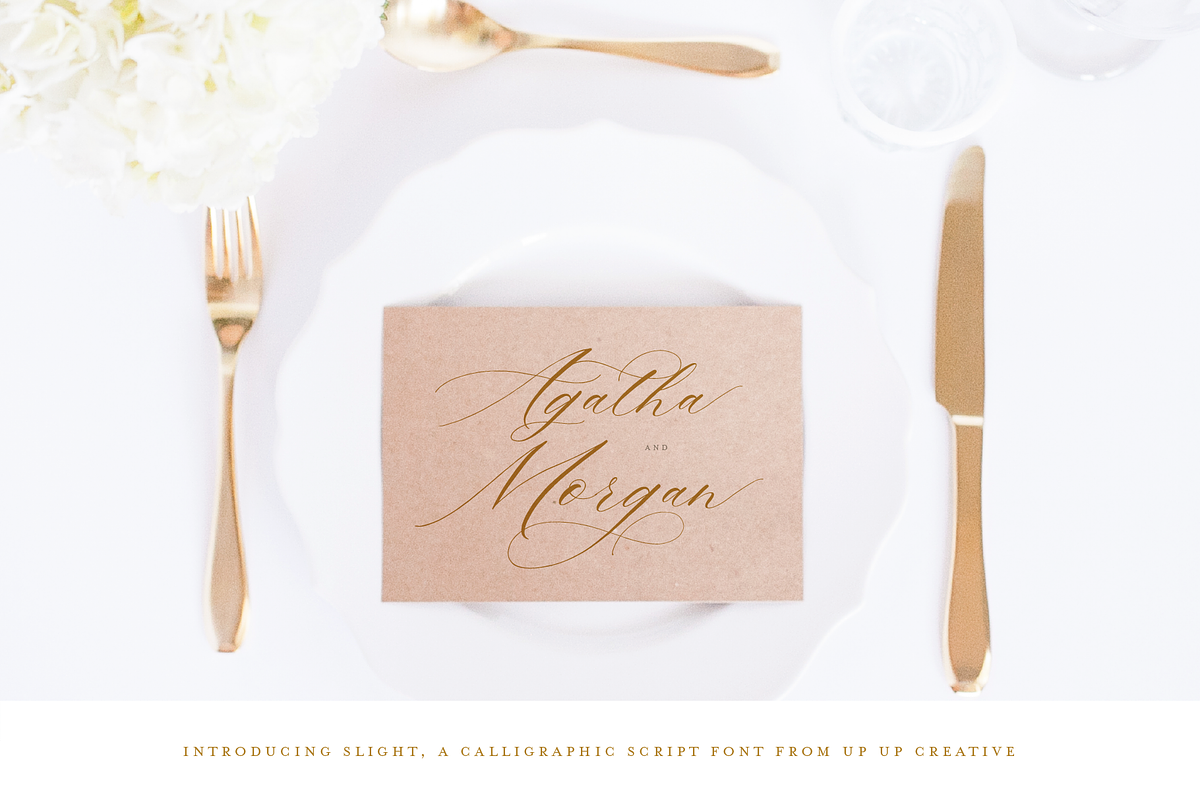 Slight, A Calligraphy Font, a Script Font by Up Up Creative (Photo 8 of 8)