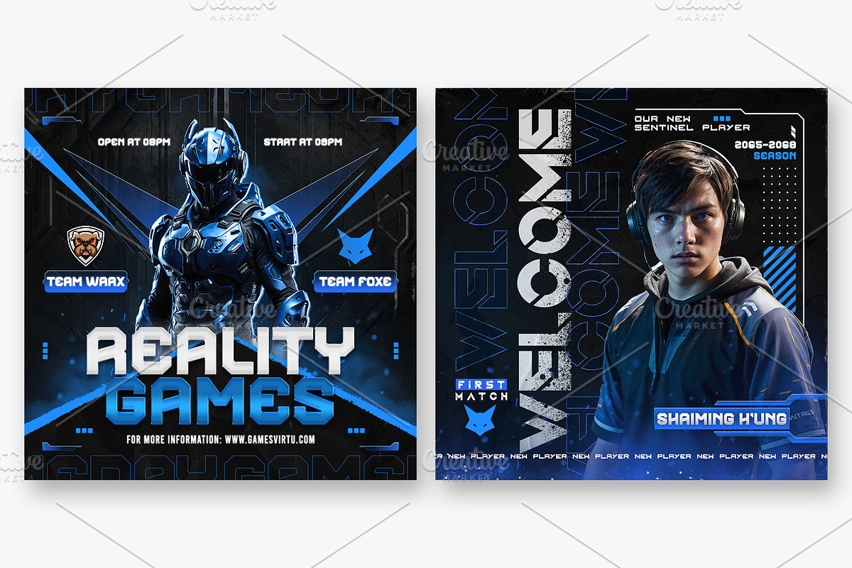 5 Social Media ESports Post Template, a Social Media Template by OnurDemircan (Photo 2 of 5)