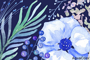 Watercolour clipart Blue, an Illustration by AqwaColor (Thumbnail 3 of 3)