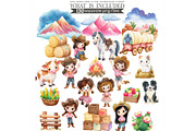 Watercolor Cowgirl Clipart Bundle, an Illustration by CharmClipart (Thumbnail 4 of 9)