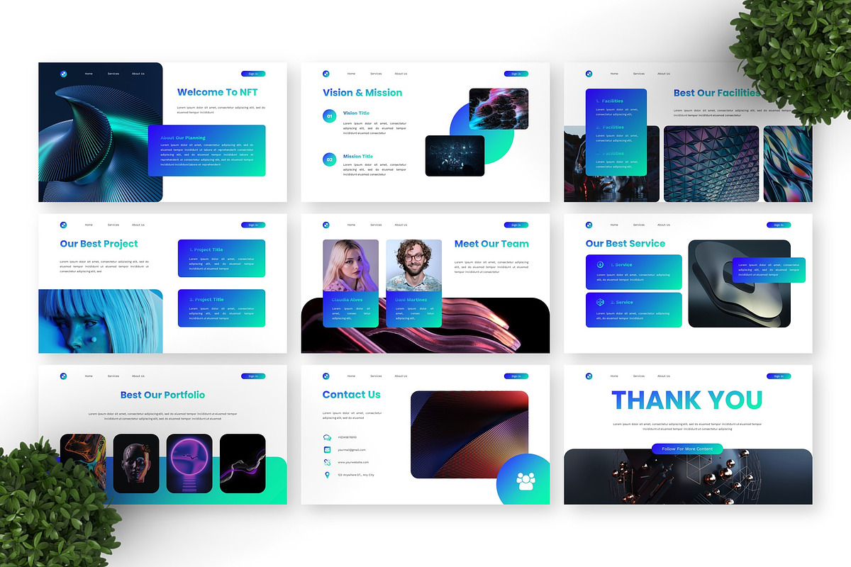 NFT - Art Digital Google Slide, a Presentation Template by Deepslide Studio (Photo 2 of 4)