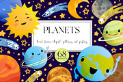 Solar system. Cute Planets Clipart, a Decorative Illustration by LukaJreym (Thumbnail 1 of 12)