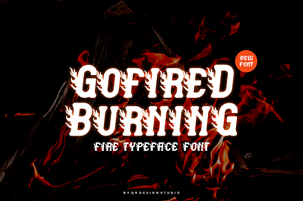 Gofired Burning - Fire Typeface Font, a Sans Serif Font by QR Design Studio