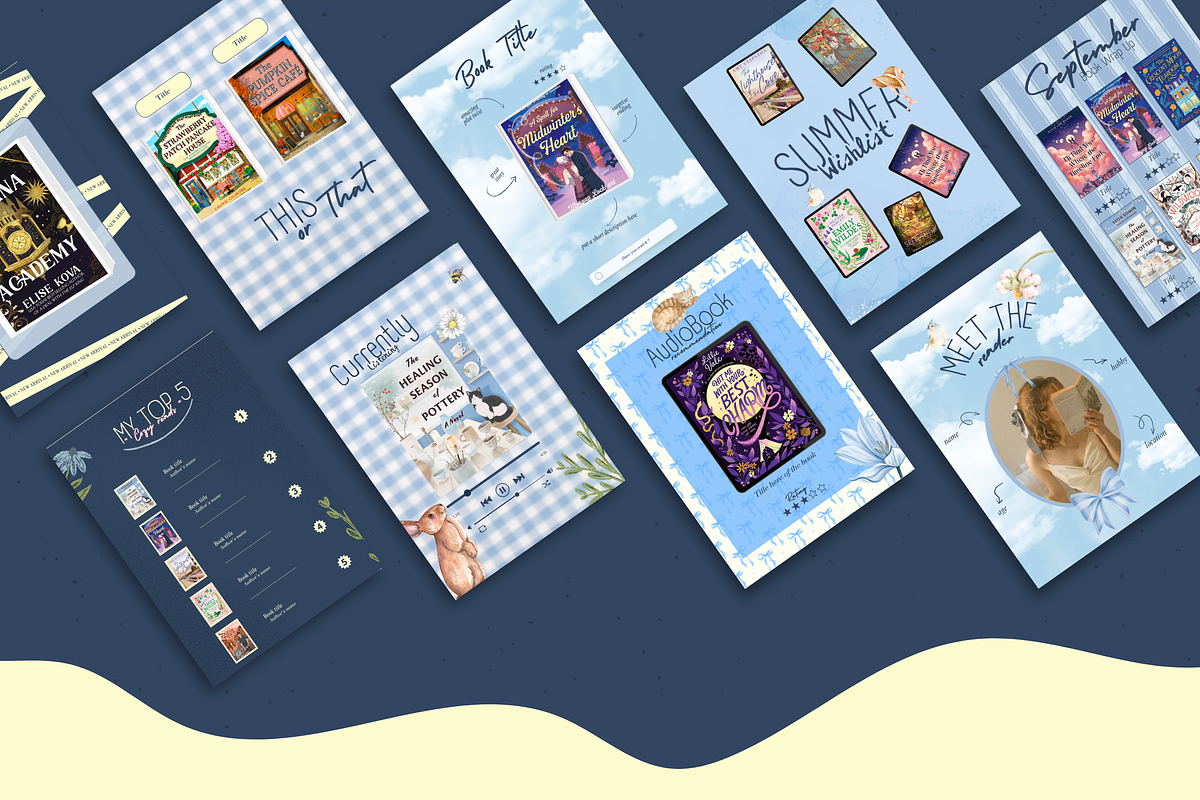 Bookstagram Cottagecore Template, a Social Media Template by PixelBloomClub (Photo 3 of 8)