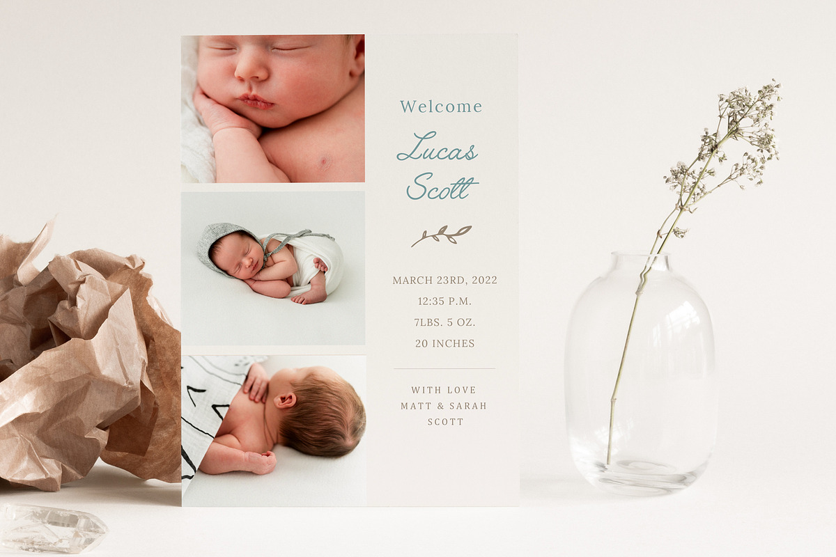 Baby Birth Announcement Template, a Card Template by By Stephanie Design (Photo 3 of 4)
