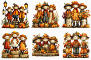 Whimsical Scarecrow Trio PNG, a Seasonal Illustration by Craft Nest (Thumbnail 4 of 6)