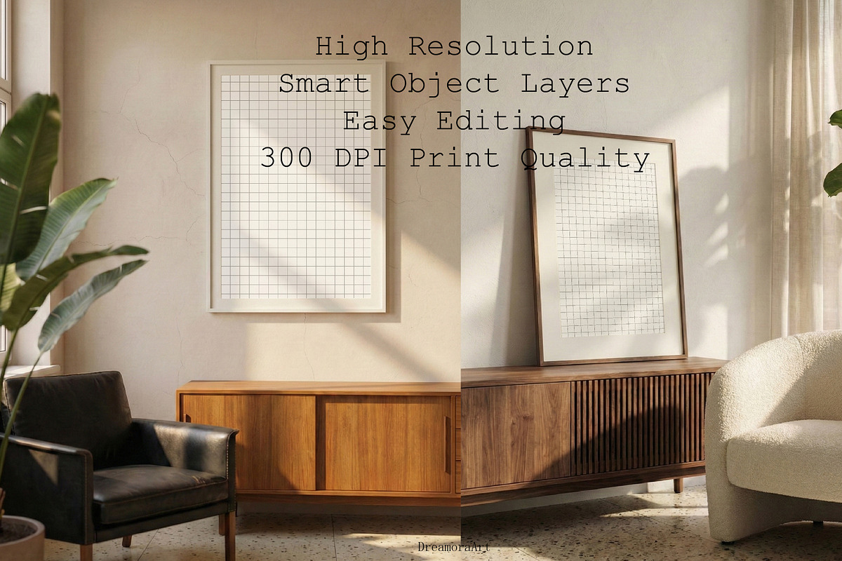 Natural Light Frame Mockups Set PSD, a Mockup by DreamoraArt (Photo 3 of 5)