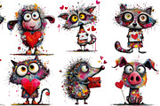 Valentines Animals Clipart, an Illustration by Designworld (Thumbnail 4 of 4)