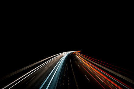 Highway at night stock photo containing canon and mark iii